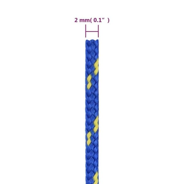 152425 vidaXL Båtrep Blå 2 mm 100 m Polypropen