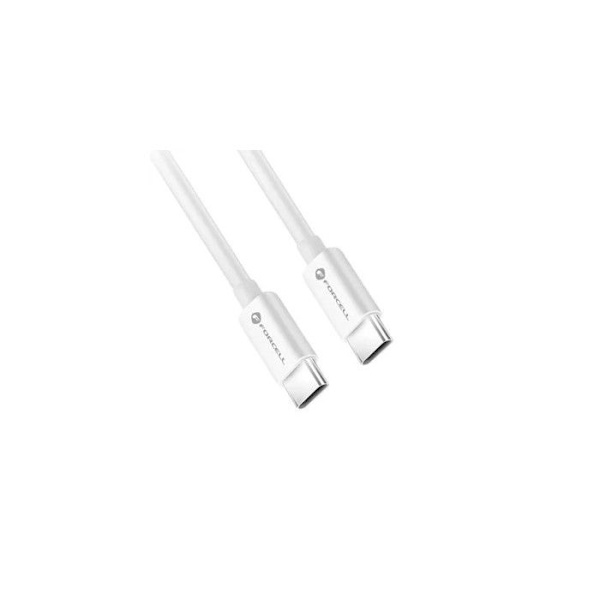 Laddare - laddningskabel Forcell USB F-ENERGY C338 kabel Typ C till Typ C PD QC4.0 3A 60W 0,25 m vit