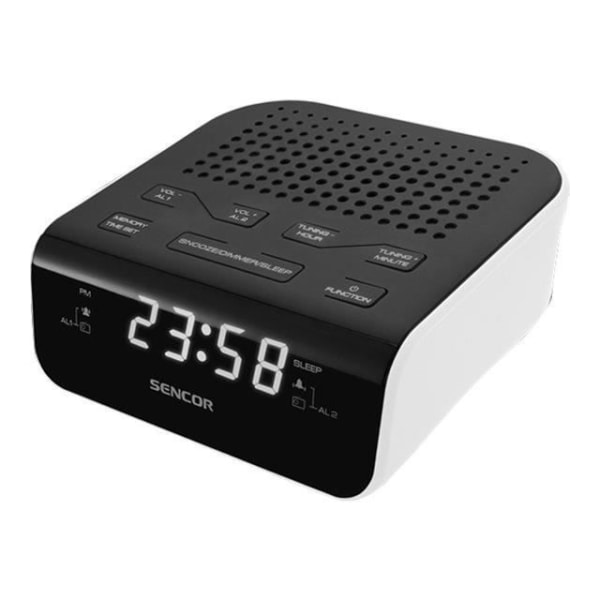 SENCOR klockradio - SRC 136 WH - FM digital radiotuner - Dimmer för displaybelysning