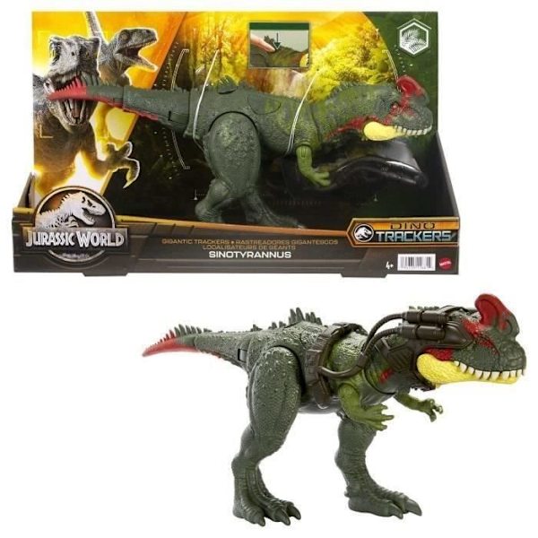 Figurine - MATTEL - Jurassic World Dino Trackers - Gigantic Trackers Sinotyrannus - Vit - Blandat - Grön Grön