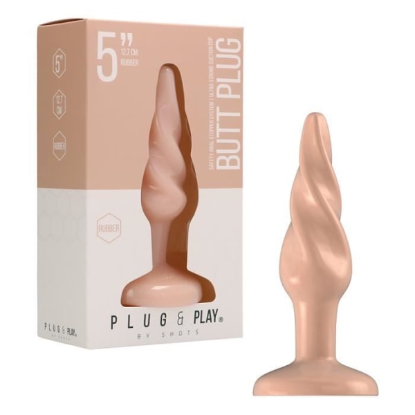 PLUG & PLAY 5” GUMMI BUTT PLUG FLESH