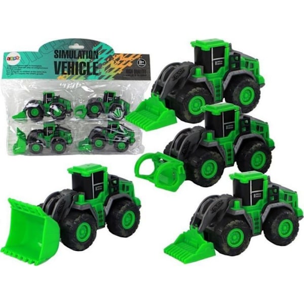 Leantoys - 15412 - Set av jordbruksfordon Gröna traktorer 4 Ele LEAN Toys