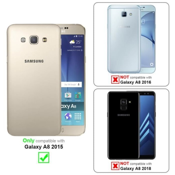 Cadorabo-kompatibelt skärmskydd för Samsung Galaxy A8 2015 i HÖG TRANSPARENT - Härdat skärmskydd Glas Retail