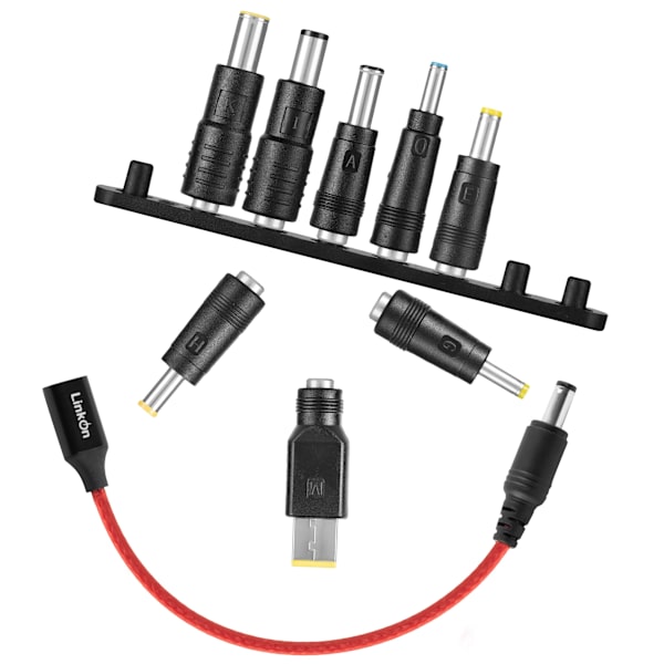 LinkOn PD till likströmsadapter 100W USB-C hona till likströmshane för 19V till 21V HP Lenovo Dell MSI IBM Acer ASUS bärbara datorer