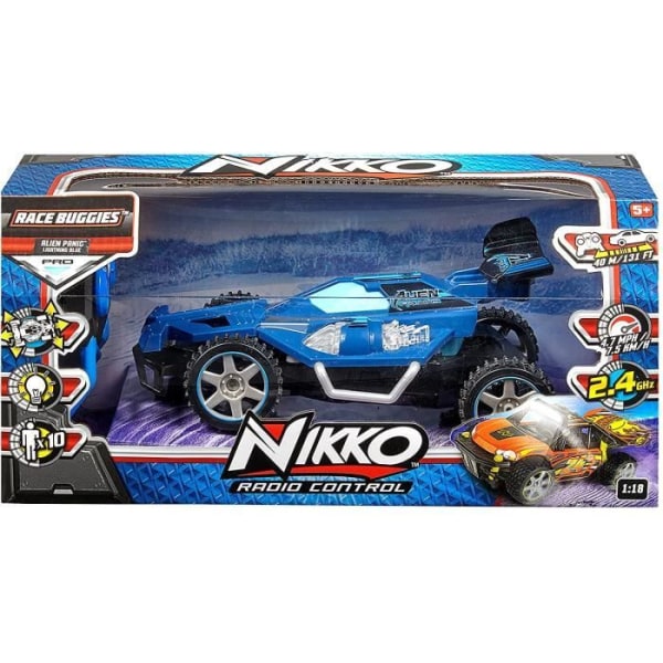 Nikko RC Race Buggies 10044 fjärrkontrollbil - blå - för barn från 8 år och uppåt - utomhusbruk