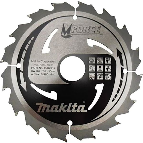 Trepan såg - Makita hålsåg - B-07917 - CIRCULÄR SÅG 170x30/16x16 med MFORCE >>>B-31946