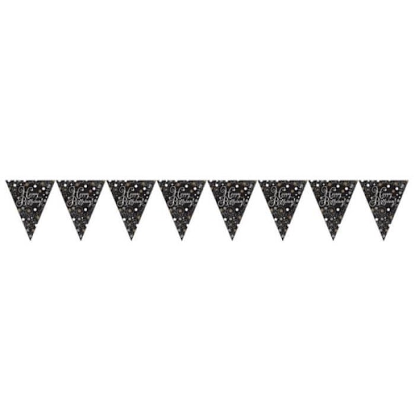 Bunting 'Happy Birthday' svart - 4m