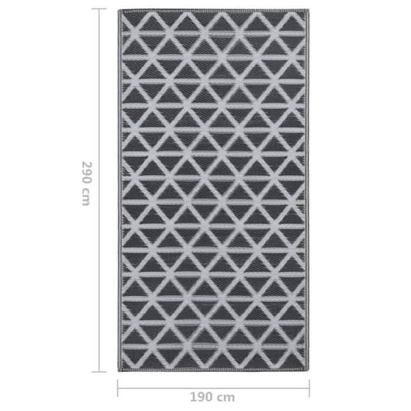 vidaXL Utomhusmatta Svart 190x290 cm PP Svart