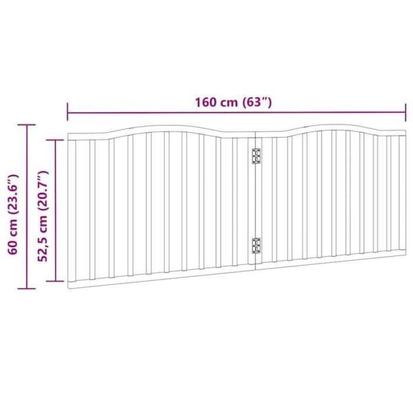 vidaXL Fällbar hundgrind 2 paneler 160 cm poppel, säkerhetsgrind för husdjur, 352232