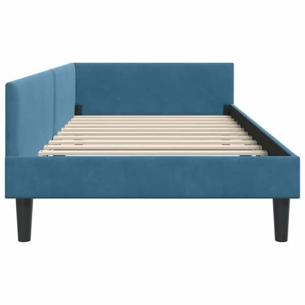 vidaXL Hörnsängram Blå 80 cm x 200 cm Sammet 42016133 Blå