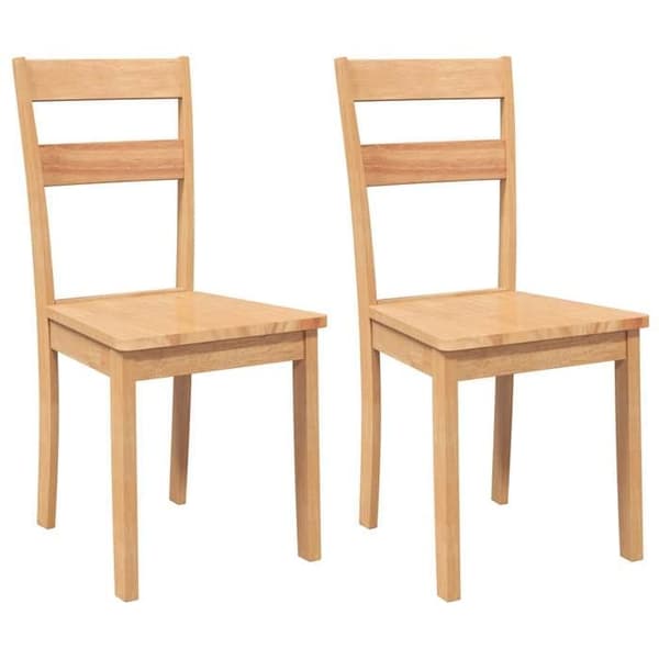 vidaXL Matstolar 2 st massivt gummiträ, middagsstol, stol, soffstol, matstolar, 4102383