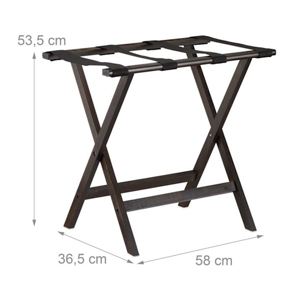 Bagagehylla - Bambu - Mörkbrun - Fällbar - 40 kg - Rustik design Mörkbrun