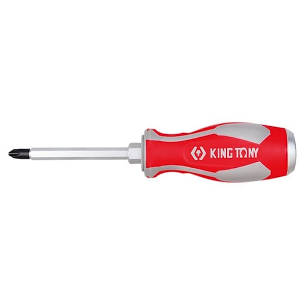 Skruvmejsel - KING TONY - 14610204R - Genomgående blad PH2 - Dubbelt material handtag - Blank kromfinish