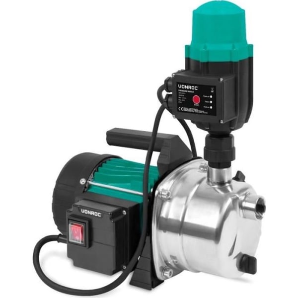 Hydrofor-automatisk pump 1000W – 3500l-h – Tryckbrytare ingår – Skydd mot torrkörning