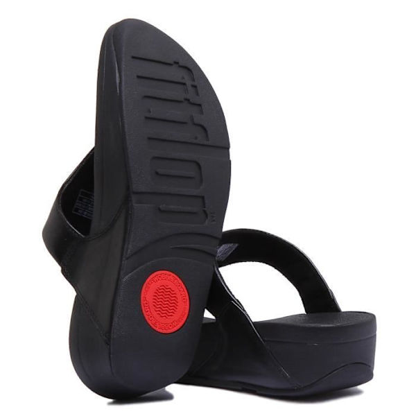 Sandaler Dam - FitFlop - Lulu - Svart Läder - Microwobbleboard Sula - Ergonomisk Komfort Svart 40