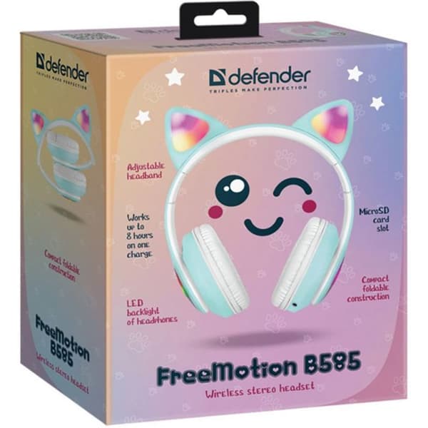 Bluetooth-hörlurar - DEFENDER - Freemotion B585 - LED celadon - Svettålig - Trådlös Celadon