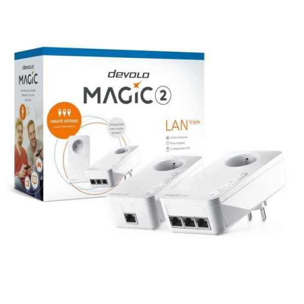 DEVOLO Magic 2 Triple LAN - Starter Kit - 2 x 3xGigE-adaptrar - 2400 Mbit/s