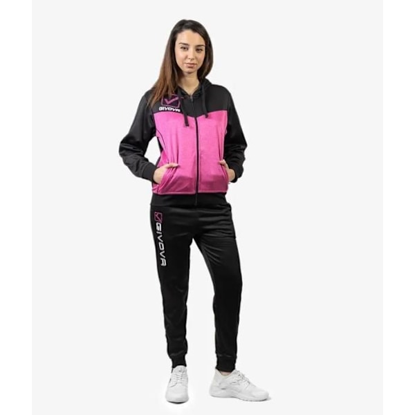 Givova Visa fleece träningsoverall - fluo rosa/svart - Herr - Multisport - Inomhus - Långa ärmar Neon rosa/svart M