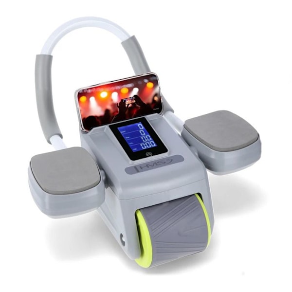 Automatisk abdominalhjul - HMS - KA08 - LCD-skärm - USB-C-laddare - Bekväm och lätt grå