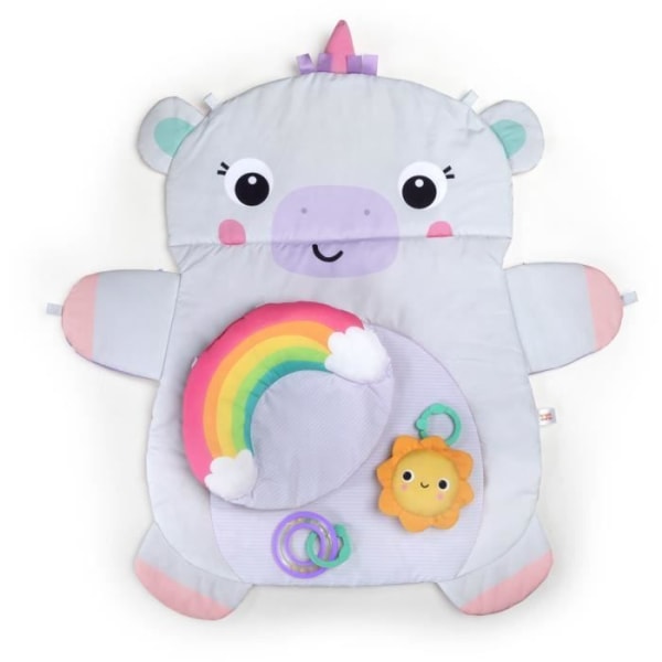 LJUS STARTAR Unicorn-lekmatta, ultramjuk, 4 löstagbara leksaker, stödkudde för lek i magen, från födseln