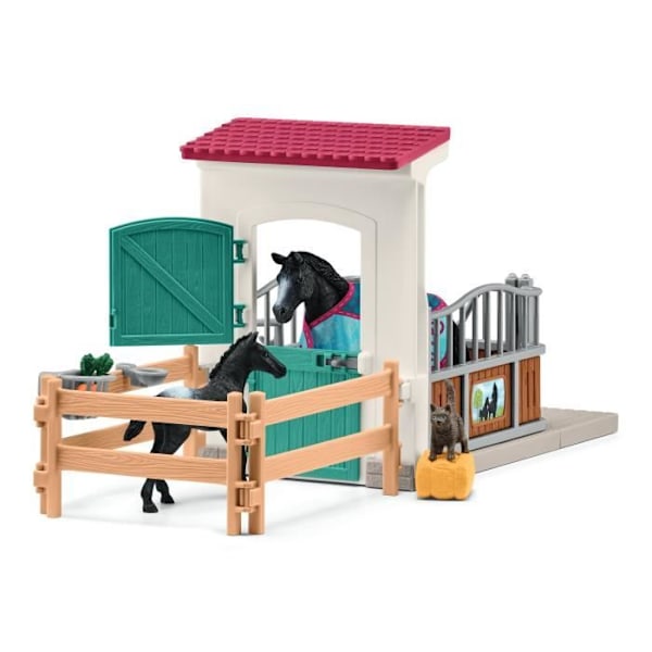 Box för häst med sto och föl, schleich box med 34 element ingår inklusive 2 schleich hästar, figurbox för Flerfärgad