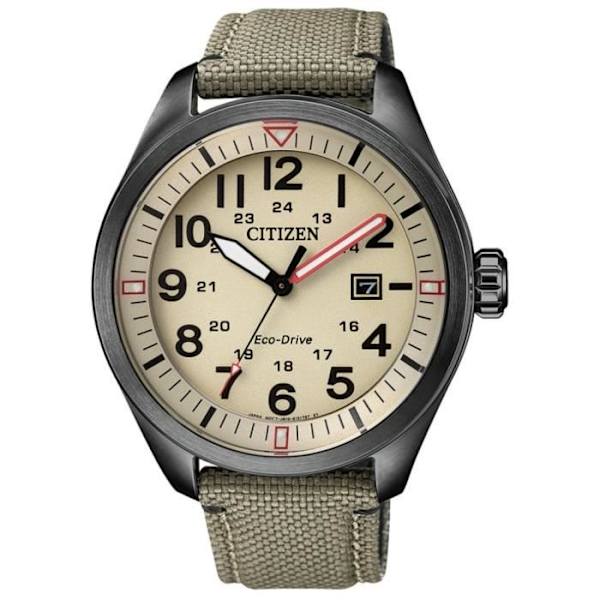 Sportklocka - Citizen - AW5005-12X - Brunt läder - Solenergi - Analog kastanj