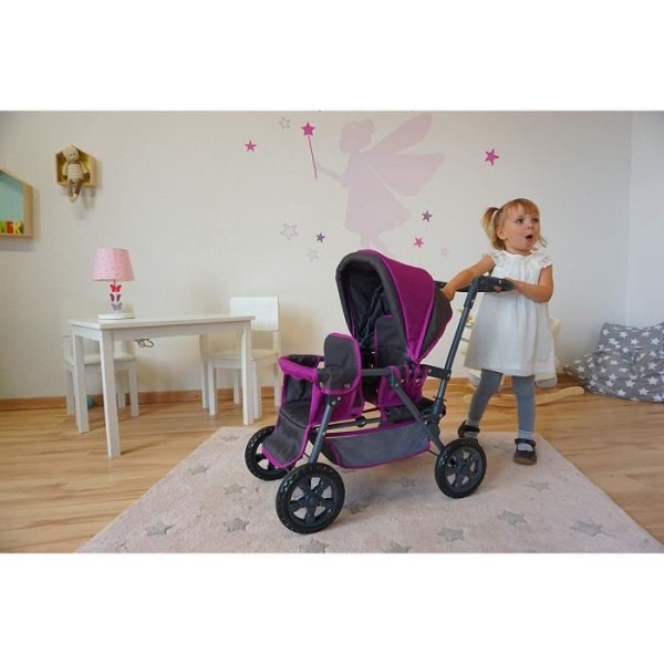 Knorrtoys BigTwin, Purple Twin Doll's Carriage - 16682
