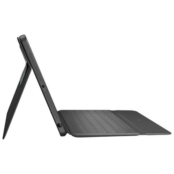 Logitech Rugged Folio för iPad (7:e, 8:e och 9:e generationen) skyddande tangentbordsfodral, italienskt QWERTY-tangentbord - svart