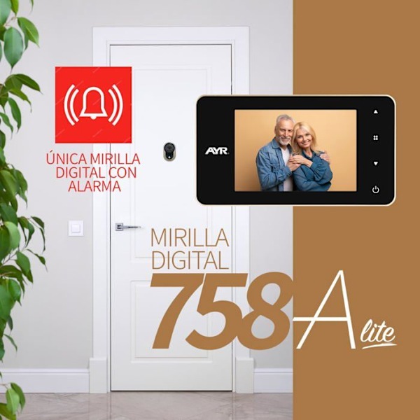 Judas - ögon av dörr Ayr - AYR 758-A Lite - digital judas 758-A Lite med larm