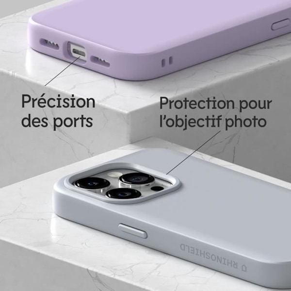 Coque - RhinoShield - SolidSuit - Kompatibel med iPhone 15 - Stötskydd 3,5m - Minimalistisk design Svart
