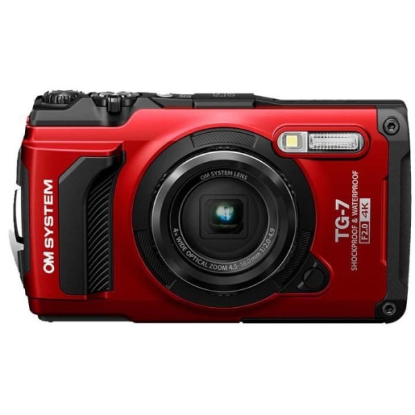 OLYMPUS TG-7 Röd 12 Mpixel vattentät kamera - 4X Zoom Equiv. 25-100 mm f/2-4,9 - 2 års garanti