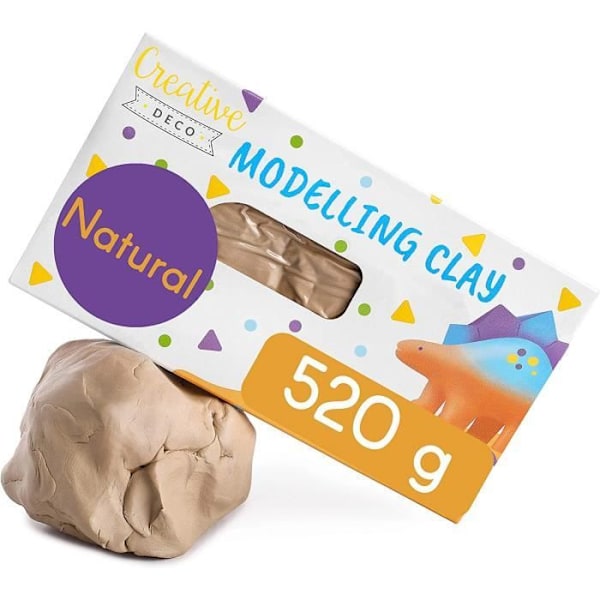 Självhärdande lera - CREATIVE HOME - Creative Deco - 520g - Bränn 1100°C - Kreativ Fritid För Barn och Vuxna Beige