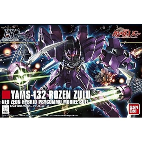 Modell - BANDAI SPIRITS - Gundam - 1/144 HGUC Rozen Zulu - Noir - För vuxna - 14 år och äldre Svart