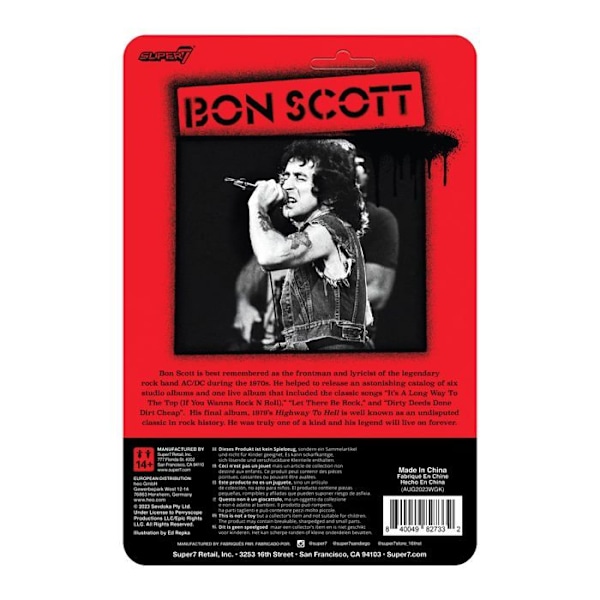 Staty - Super 7 Statyette Bon Scott Figurine - ReAction Figur