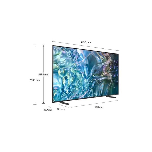 109 cm (43') QLED-skärm - 4K UHD, TV-skanningsfrekvens: 50Hz (upp till 60Hz), Gaming Hub: spela utan konsol - Solair fjärrkontroll