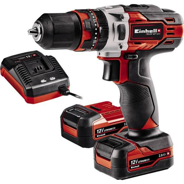 Einhell 4513890 12 V 2000 mAh sladdlös Li-Ion slagborr + 2 batterier