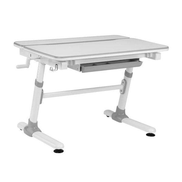Ergonomiskt skrivbord för barn Ergo Office ER-417 med justering av höjd och lutning Låda Krok för väskor Vit