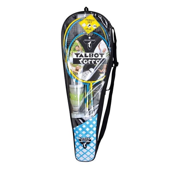 Badmintonset - Talbot-Torro - Familj - 2 juniorracketar - 2 vanliga racketar - Nylonväska Blå