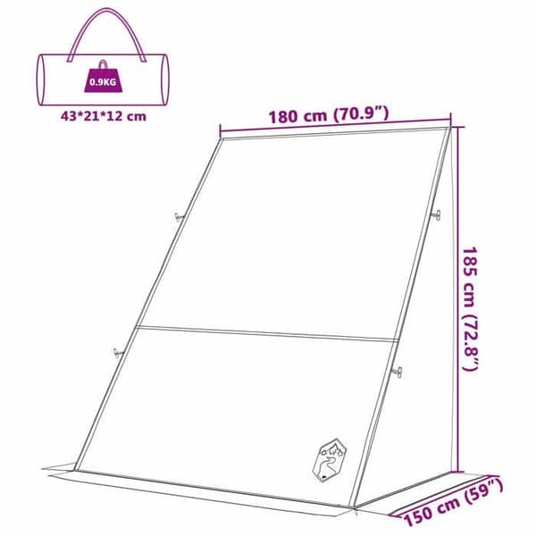Tält - VIDAXL - 42001070 - Grå - Triangulär design - Vattentät