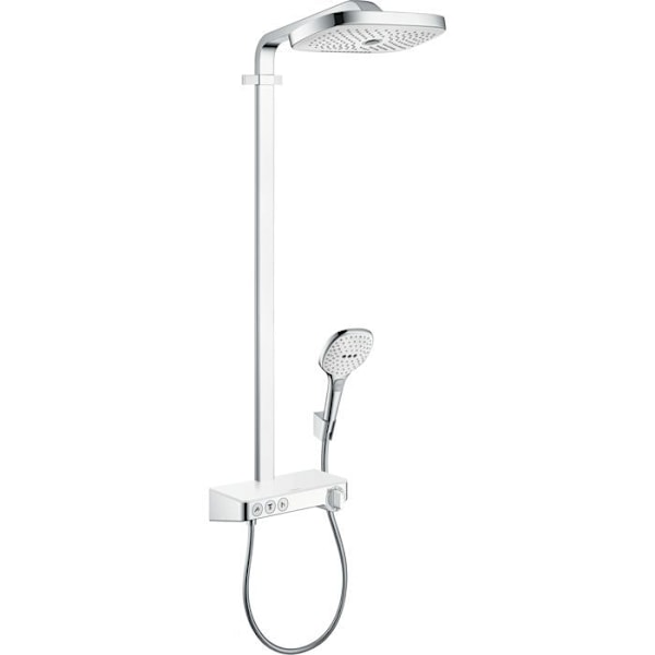 hansgrohe Raindance Select E 300 3-spray duschpanel med ShowerTablet Select 300 termostat vit/krom 27127400