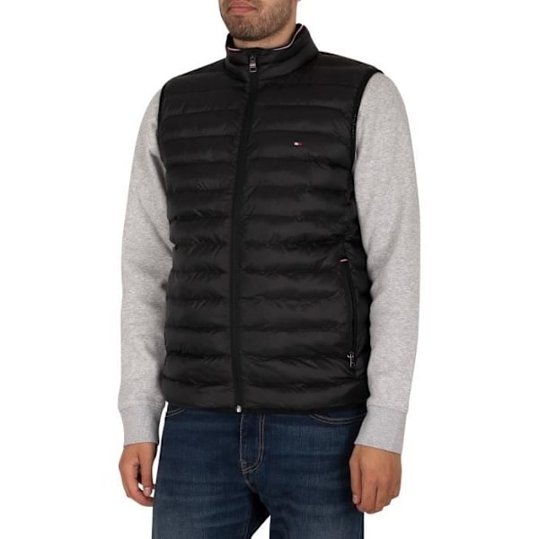 Kompakt cirkulär väst - Tommy Hilfiger - Core - Svart - Dragkedjefickor - Återvunnen polyester Svart XXL