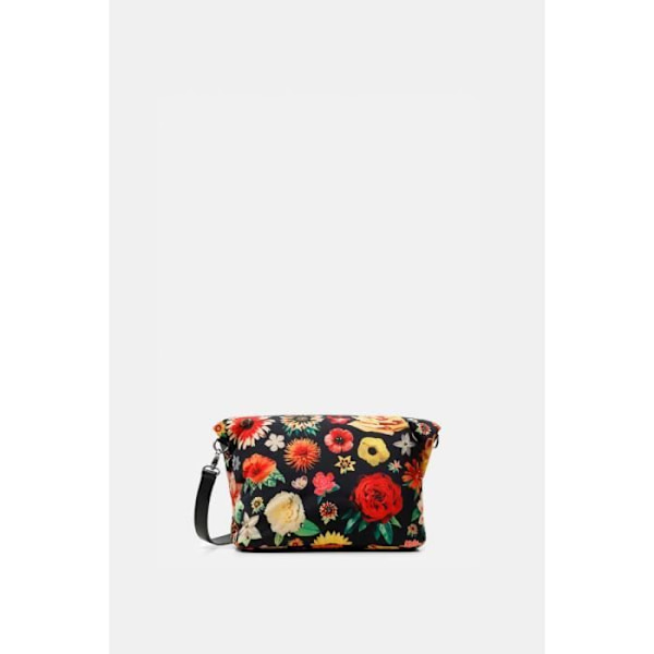 Desigual - Bohemisk axelväska för kvinnor med blommor på svart bakgrund Christian Lacroix (20waxaci) negro storlek 38 cm