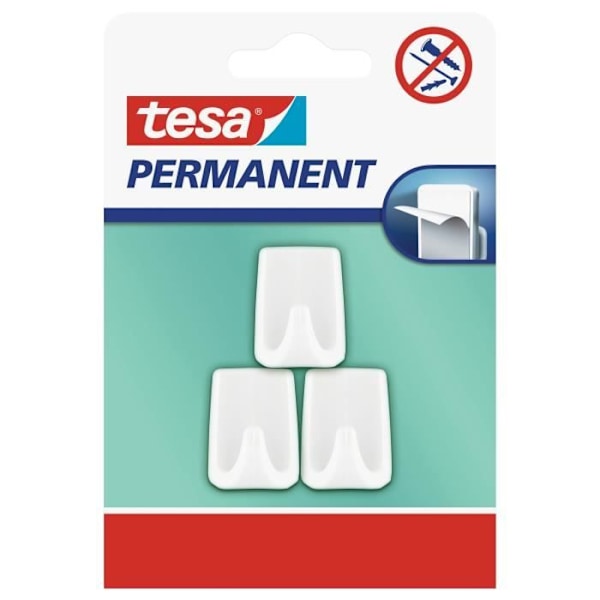 TESA Permanent Crohchet - Rektangulära - Vita - S Vit