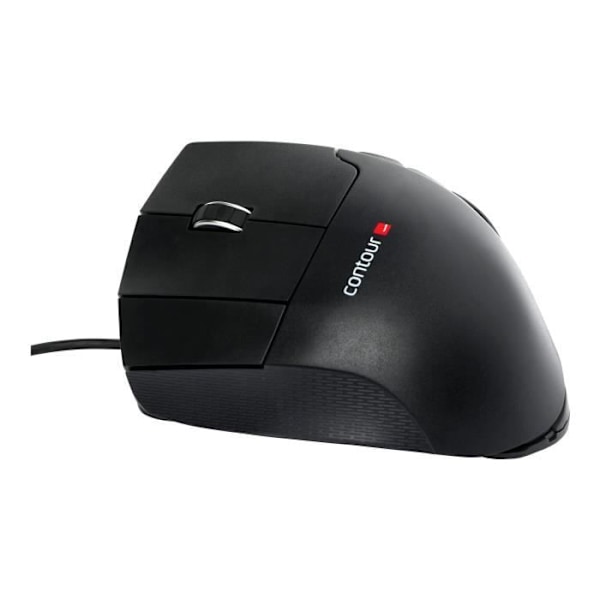 Unimouse-mus - Kontur - Ergonomisk - 7 knappar - Trådad - Skiffer Svart