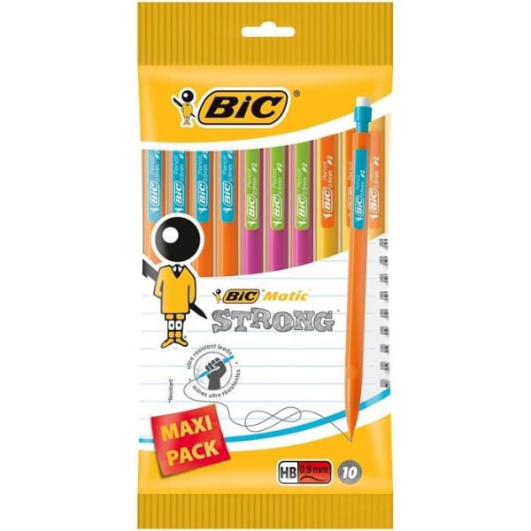 BIC Set med 10 Mekaniska pennor Matic Strong - HB - 0,9 mm