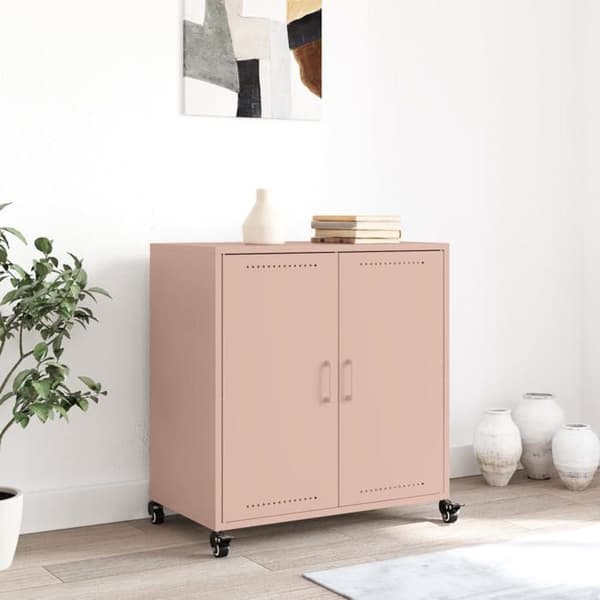 vidaXL Buffé rosa 68x39x72 cm stål 846657