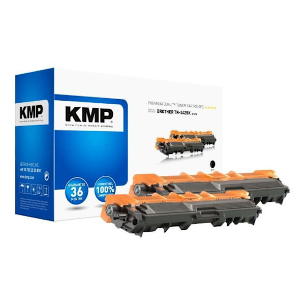KMP Doublepack B-T57D 2-pack svart tonerkassett (alternativ för: Brother TN242BK) för Brother DCP-9017, DCP-9022,...