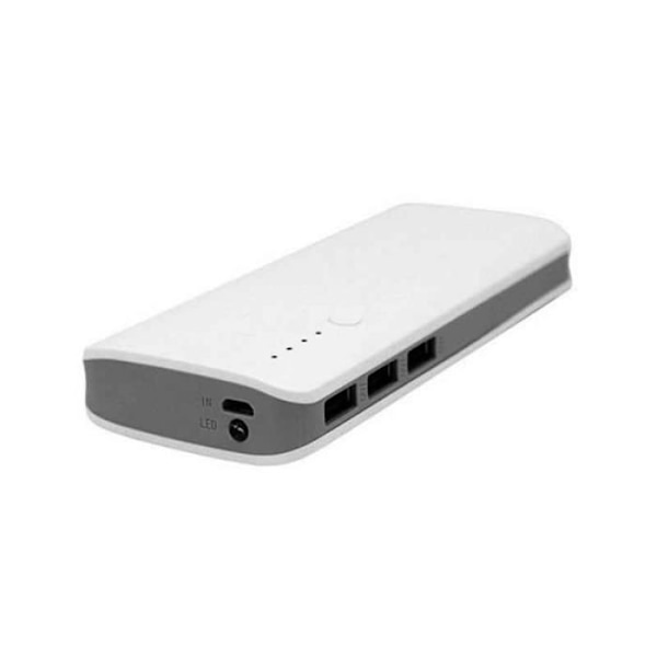 Kein Hersteller - Externt batteri med LED ficklampa 12000mAh 3x USB (Vit)