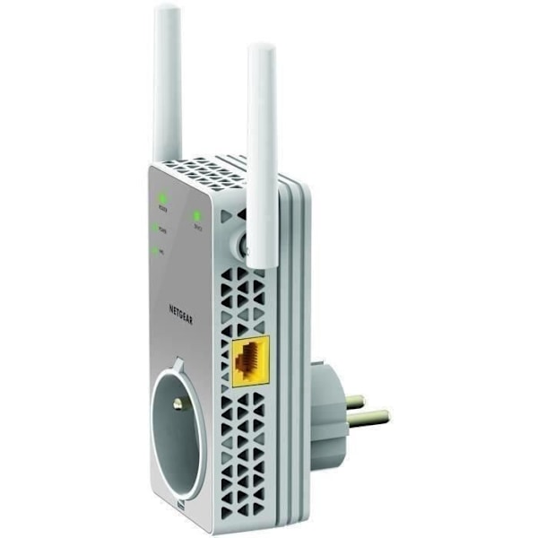 NETGEAR EX3800 AC750 WiFi Repeater, WiFi Booster, Integrerat eluttag, Kompatibel med alla boxar