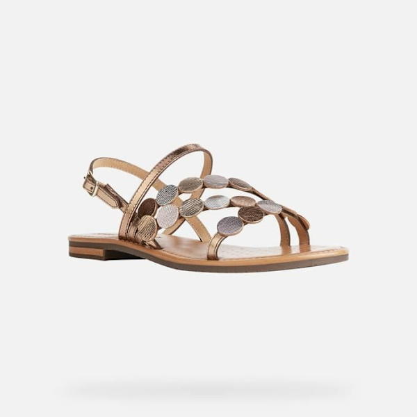 Platta sandaler dam - GEOX - D SOZY S - Bronze Gyllene - Exceptionell komfort - Original design Brons 36